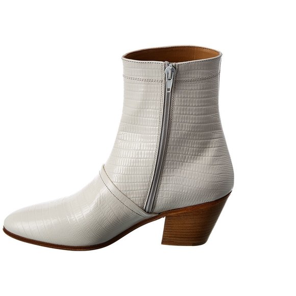 CELINE Cubaine Croc-Embossed Leather Boot - Picture 2 of 6